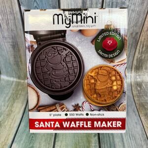 My Mini Santa Waffle Maker Christmas NEW 5" Holiday Memories Compact Small